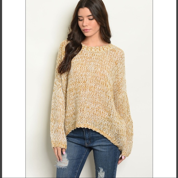 Sweaters - LAST ONE! Sweater in mustard and ivory